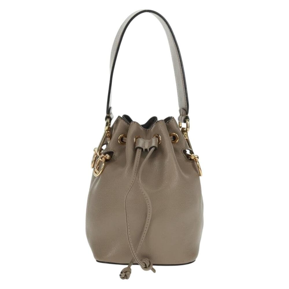 Fendi Leather Handbag Gray